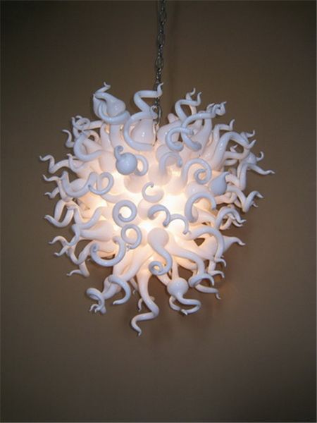 

lr058-pop art home decor blown glass chandelier 100% hand blown murano style white art crystal chandelier with led bulbs