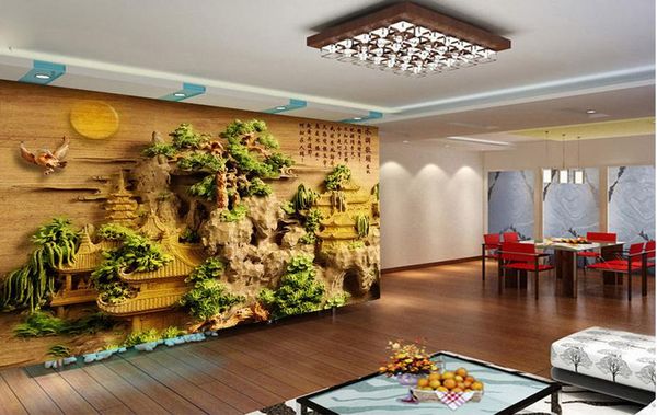 

mural painting ps ancient pavilions wall background classic painting wallpaper