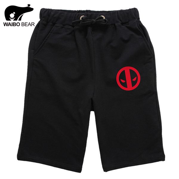 

wholesale-2016 new deadpool men drawstring shorts jogging summer straight casual basketball solid running fashion male shorts waibo bear, White;black