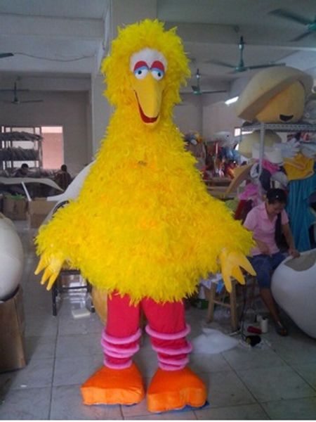 

new yellow bird clothing mascot sesame street mascot costume stage performance clothing hairy monster costume ball ing, Red;yellow
