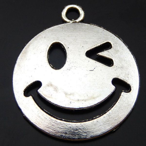 

15pcs antique silver alloy cute smile face charm pendant jewelry finding 22*26mm 39860 jewelry making, Bronze;silver