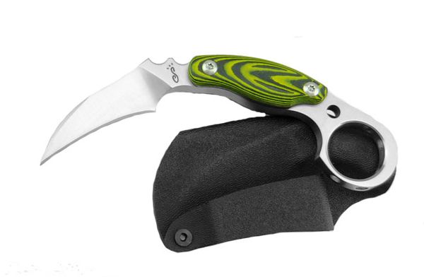 

Camping Knife Fixed Blade Claw Karambit Knife 58-60hrc D2 Blade Green Micarta Hanlde With K Sheath Survival Knife F481L