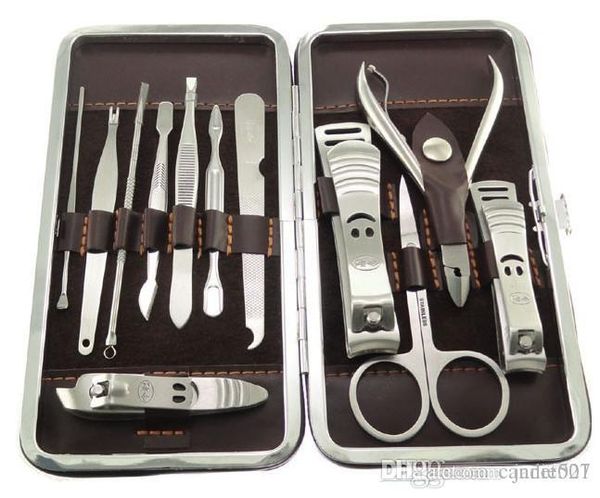 

nail tools 12 pcs stainless steel manicure set nail care kits toe nail cutters cuticle nippers grooming sets stone pattern cases