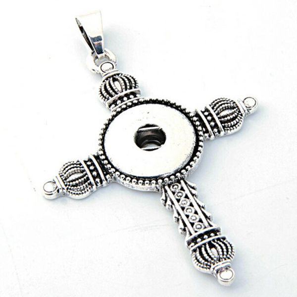 

20pcs 2016 time-limited necklace cross collares snap button jewelry pendant cross antique fit 18mm snaps direction, Bronze;silver