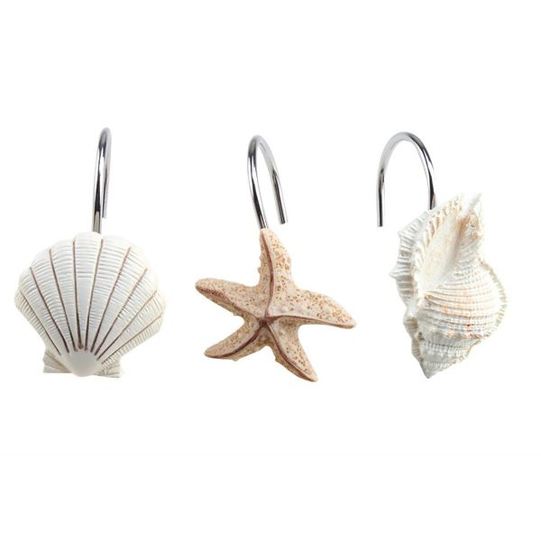 2019 Fashion Decorative Home Bathroom Seas Shower Curtain Hooks Light Brown Starfish Tan Conch From Sunnytang 9 45