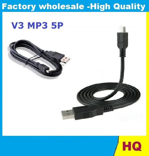 

MP3/MP4/MP5 Cable V3 Mini USB A Male To B Mini 5 Pin Sync Cable D171 Usb To 5p FOR DV Mobile Phones 90CM