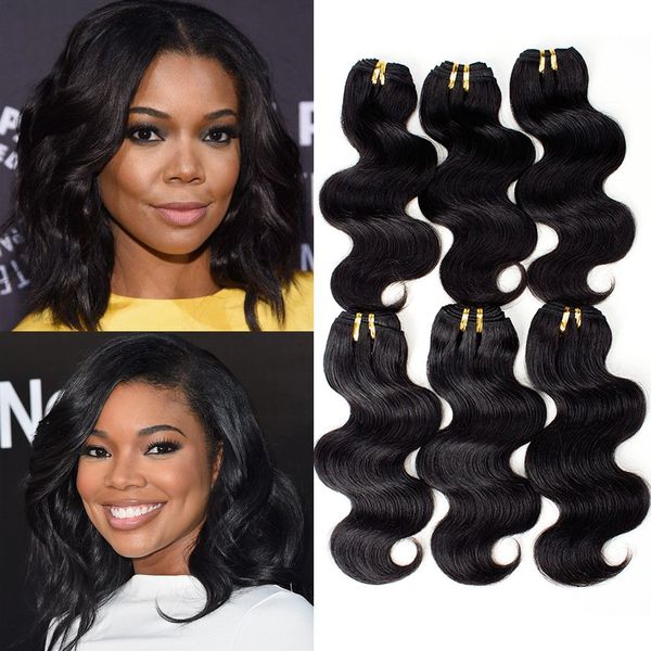 7a Grade Brazilian Virgin Hair Body Wave 8 Inch Short Black Weave