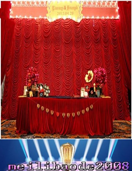 Alta calidad 3x6 m elegante onda de agua boda telón de fondo swags cortinas para boda/decoración de fiesta envío gratis MYY