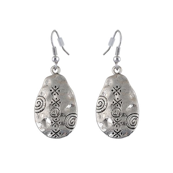 

new lady geometry retro earrings 100% zinc alloy material ancient silver 1pair / lot heavy drop shipping