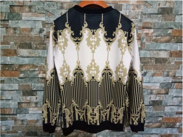 

Новая мода цель тур мужчины спортивная печать барокко линии мужчины толстовки пу