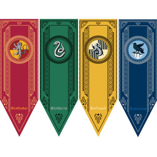 

Free shipping - 48*150 cm Harry Potter Gryffindor Hufflepuff Slytherin Ravenclaw Flag Hogwarts College Flag Home Decor Polyester Banner