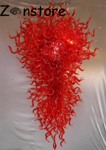 

large ruby chandelier- l lobby decor big chandeliers 60inches art lamp led light 100% hand blown glass chandelier and pendant lamp