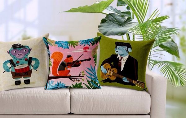 Cartoon Animal Fun Role Playing Musician Emoji Massager Pillow