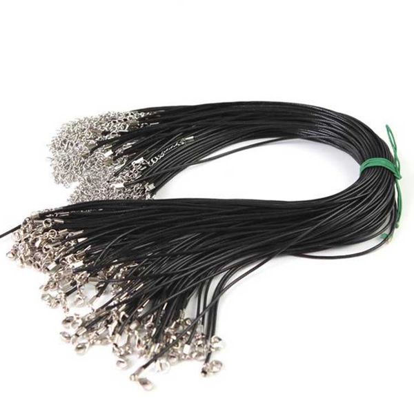 

18-дюймовые черные кожаные шнуры с застежкой «лобстер»