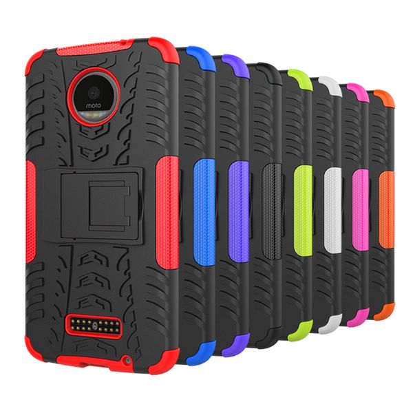 Hybrid Kickstand Impactor Rugged Heavy Duty TPU + PC Prova de choque capa capa para Motorola Moto G8 Power Lite G Power E7 160 Pcs / Lote