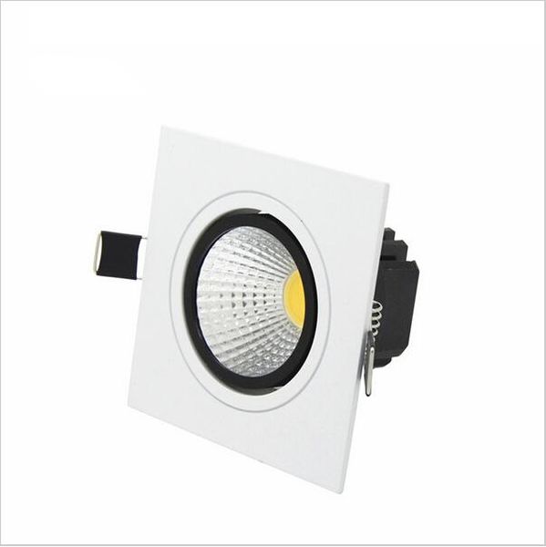 

square recessed led dimmable downlight cob led down lights 7w/9w/12w/15w led spotlight decoration ceiling lamp ac85-265v