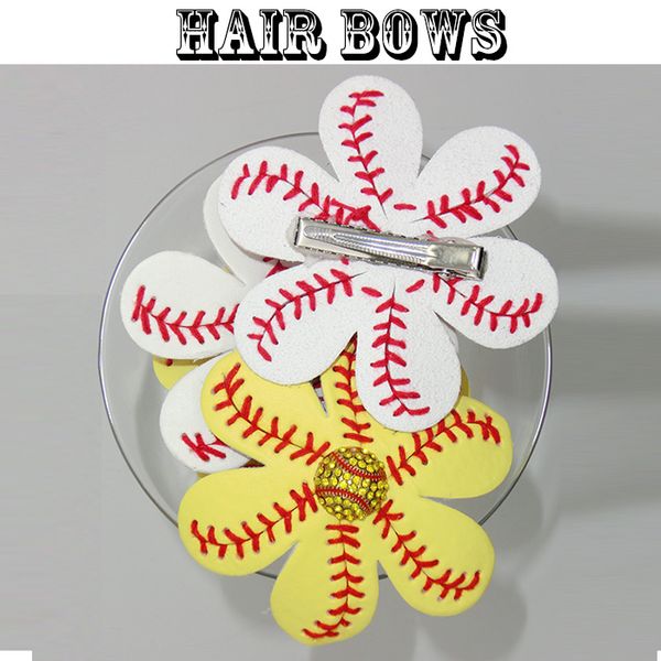 Atacado 2016 novo Softball ou beisebol Flor Acessório e grampo de cabelo, arcos de cabelo de softball Hairbow cegate rápido livre DHL 100 pcs