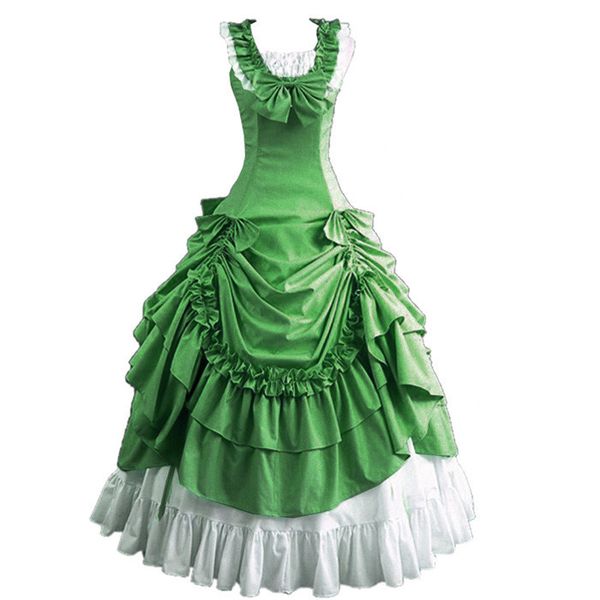 

green halloween costumes for women southern victorian dress ball gown gothic lolita dress plus size customized, Black;red