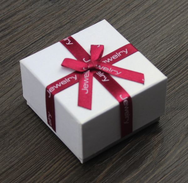 

[simple seven] wholesale romantic gift box for jewelry set, bracelet packing with red bow, wedding ring case, necklace gift package, Black;white