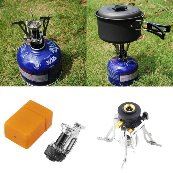 Portable Outdoor Picnic Gas Foldable Camping Mini Steel Stove Case