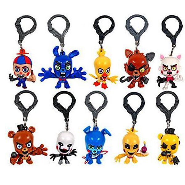 

2016 new 10pcs/lot fnaf five nights at freddy's doll key chain pendant action figures ing