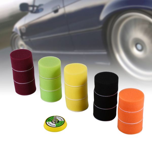 

wholesale- 16pcs/set 2" sponge flat polishing buff pad set kit for air sander car polisher thread-m6x1