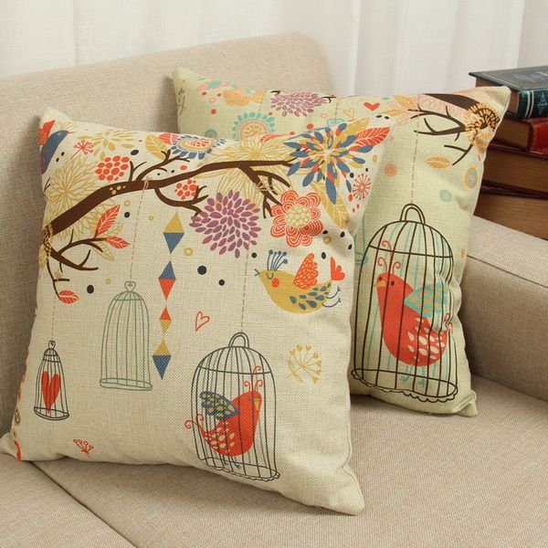 Acheter Nouvelle Housse De Coussin Oiseau Cage Pastorale Couverture De Coussin Pastorale Simple De 264 Du Af1097072730 Dhgatecom