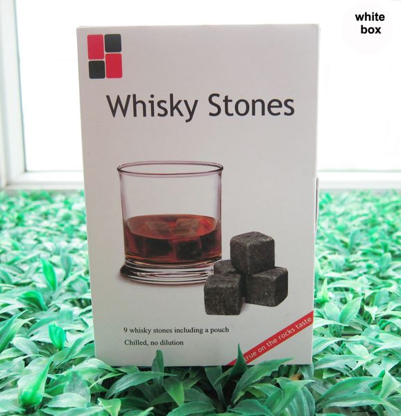 

ice buckets and coolers whiskey rocks 9pcs/set in delicate gift box+velvet bag whisky stones wedding decoration