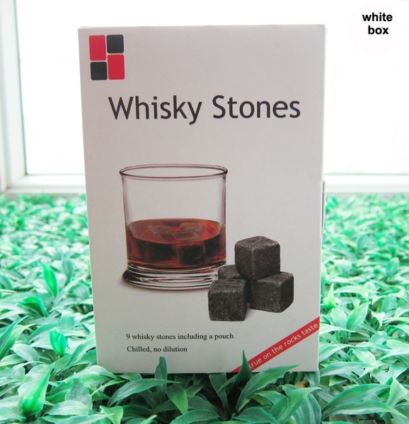 Eiskübel und Kühler, Whiskey-Steine, 9 Stück/Set in zarter Geschenkbox + Samtbeutel, Whiskey-Steine, Hochzeitsdekoration