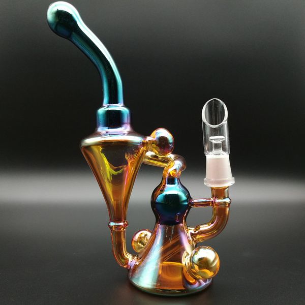 

Новые прибывают Dab буровой установки нефтяной вышки стекла воды бонг цветные гальванических стекла lipwrap обеспечивая гладкий со вкусом ресайклер нефтяных вышек