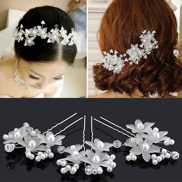 Hot Wedding Hair Accessories Pearl Flower Hair Barrettes Bridal