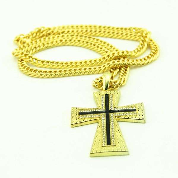 

cross jesus piece necklace women men gold plated crystal christian jewelry jesus necklace pendant wholesale, Silver