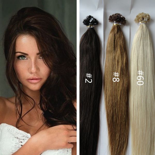 Pre Bonded Flat Tip Hair Extensions 8a Brazilian Hair Natural