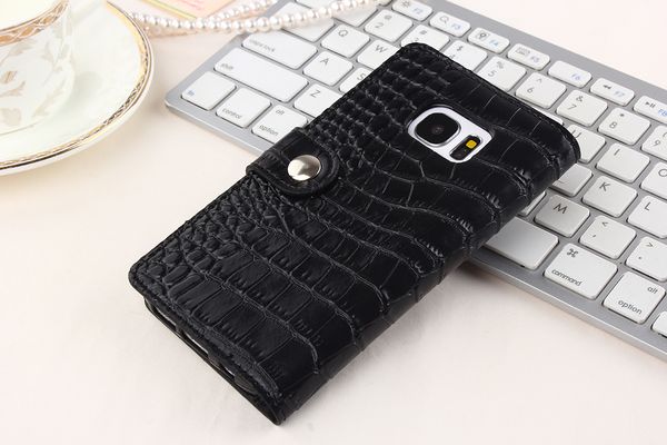 200 stücke Luxus Krokodil Haut Leder Brieftasche Flip Stand Fällen Mit Karte Slot Brieftasche Fall für Samsung Galaxy S7 G9300 handy Fall