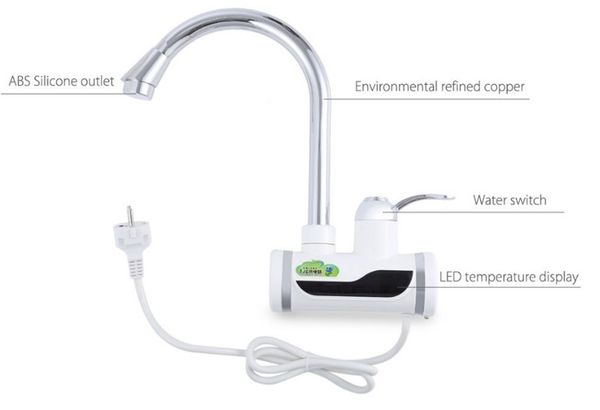 ZBD3000W-28, ÜCRETSİZ Nakliye, Dijital Ekran Anında Sıcak Su Musluğu, Tanksız Elektrik Musluğu, Mutfak Musluk Su Isıtıcı, AB fişi ile