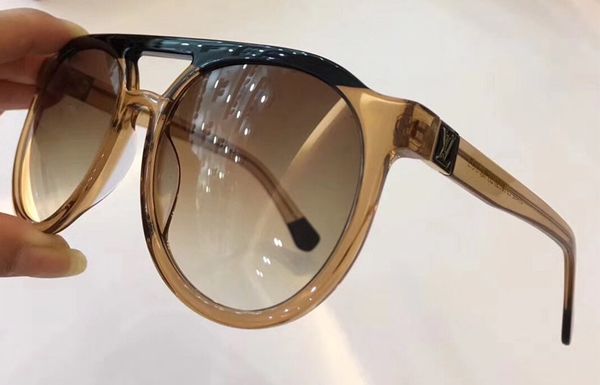 

0949 oversized stud gray box polit sunglasses women gradient len brown sunglasses new with gold slxwt, White;black