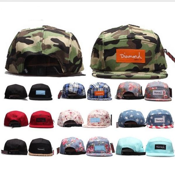 

Алмаз 5 панель Snapback шляпа мужчины женщины бейсболка strapback хип-хоп козырек шляпы ре