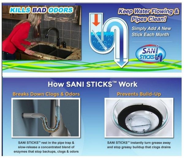 

12pcs/set sani sticks sewage decontamination to deodorant the kitchen toilet bathtub drain cleaner sewer cleaning rod 100set 17102102