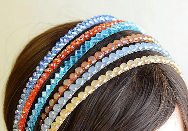 

10pcs/lot mix color style crystal hairband headband for hair jewelry gift hj026, Silver