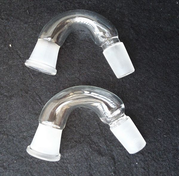 Adattatore in vetro a forma di V da 2 pezzi / lotto da 14 mm femmina a giunto maschio da 14 mm per tubo dell'acqua bong in vetro