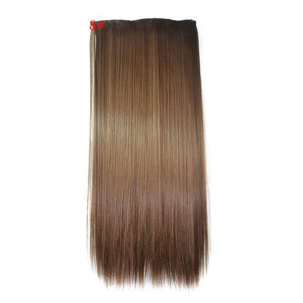 2019 Sexy Women Daily Wearing Straight Clips In Hair Hairpiece Festival Beach Party Show Ladies Dip Dye Ombre Hair Extensions Synthetic Fibre From