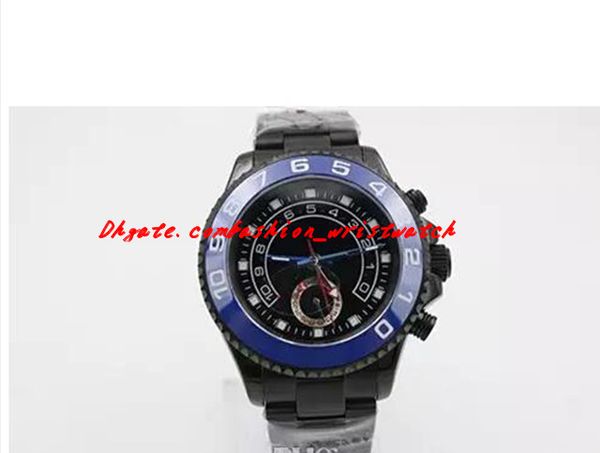 

fashion new regatta black dlc stealth pvd 44mm 116680 blue stainlesr pointer automatic mechanical men watches luxury wristwatch, Slivery;brown
