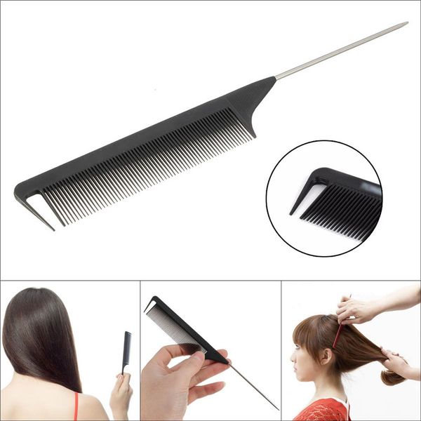 Brand New Black Fine Tooth Metal Pin Anti Static Hair Style Rat