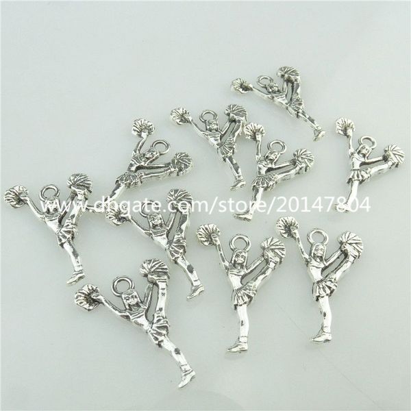 

Винтаж серебряный сплав черлидинг болельщицы кулон развеселить Спорт