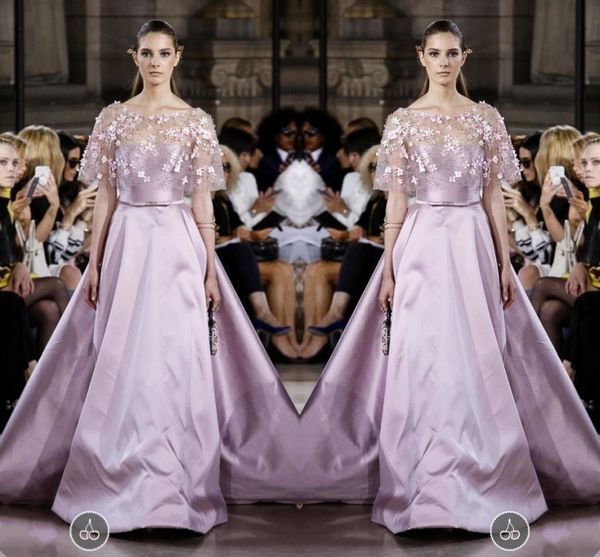 

светло-фиолетовый удивительные аппликация пром платья 2017 иллюзия органзы wrap вечерние платья атласная линия длина пола вечерние платья, Black