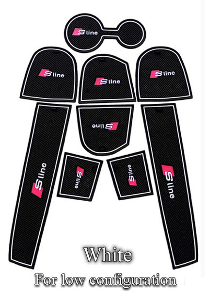

High Quality Gate Slot Pad Rubber Car-cup Mat Non-slip S line Mat Car Accessories For Audi Q5 9pcs/set Car Styling