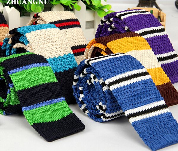 

2016 new arrivals men's striped polka dot woven tie knit knitted tie slim skinny necktie 29 colors fashion men's neckwears, Blue;purple