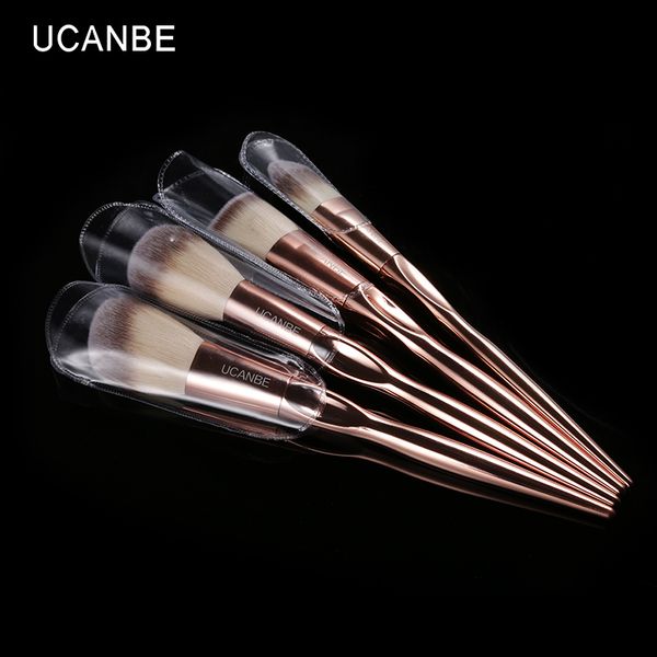 

ucanbe brand 8pcs rose gold makeup brushes kit pro persian wool eye shadow blush foundation contour powder make up brushes set good quality
