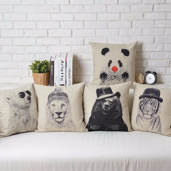 Panda Bears Tiger Polar Bears Lion Fierce Animal Cute Sketch Art