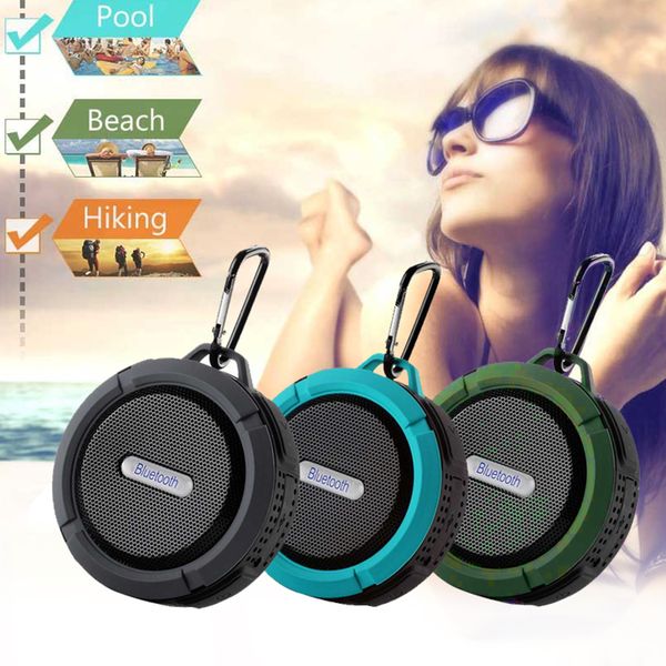 

waterproof c6 bluetooth speaker portable mini stereo handssuction cup hook up outdoor sport shower wireless subwoofer